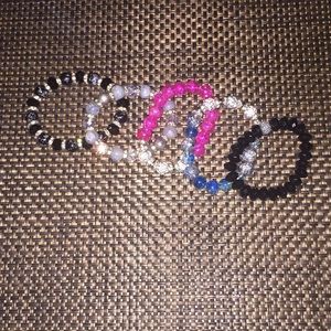 Multi colored beaded bracelet set